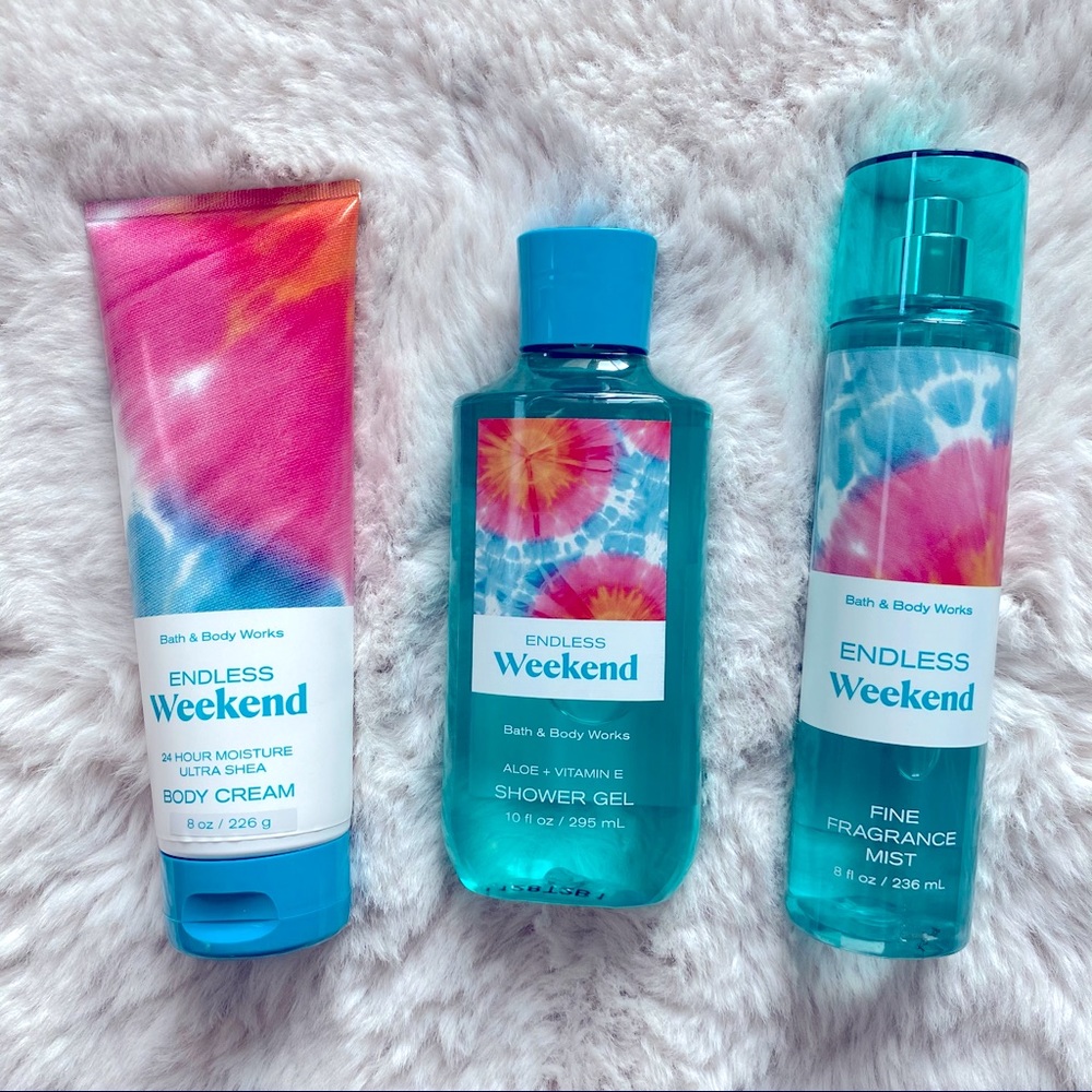 BBW Endless Weekend Body Scent Lotion Shower Gel Set